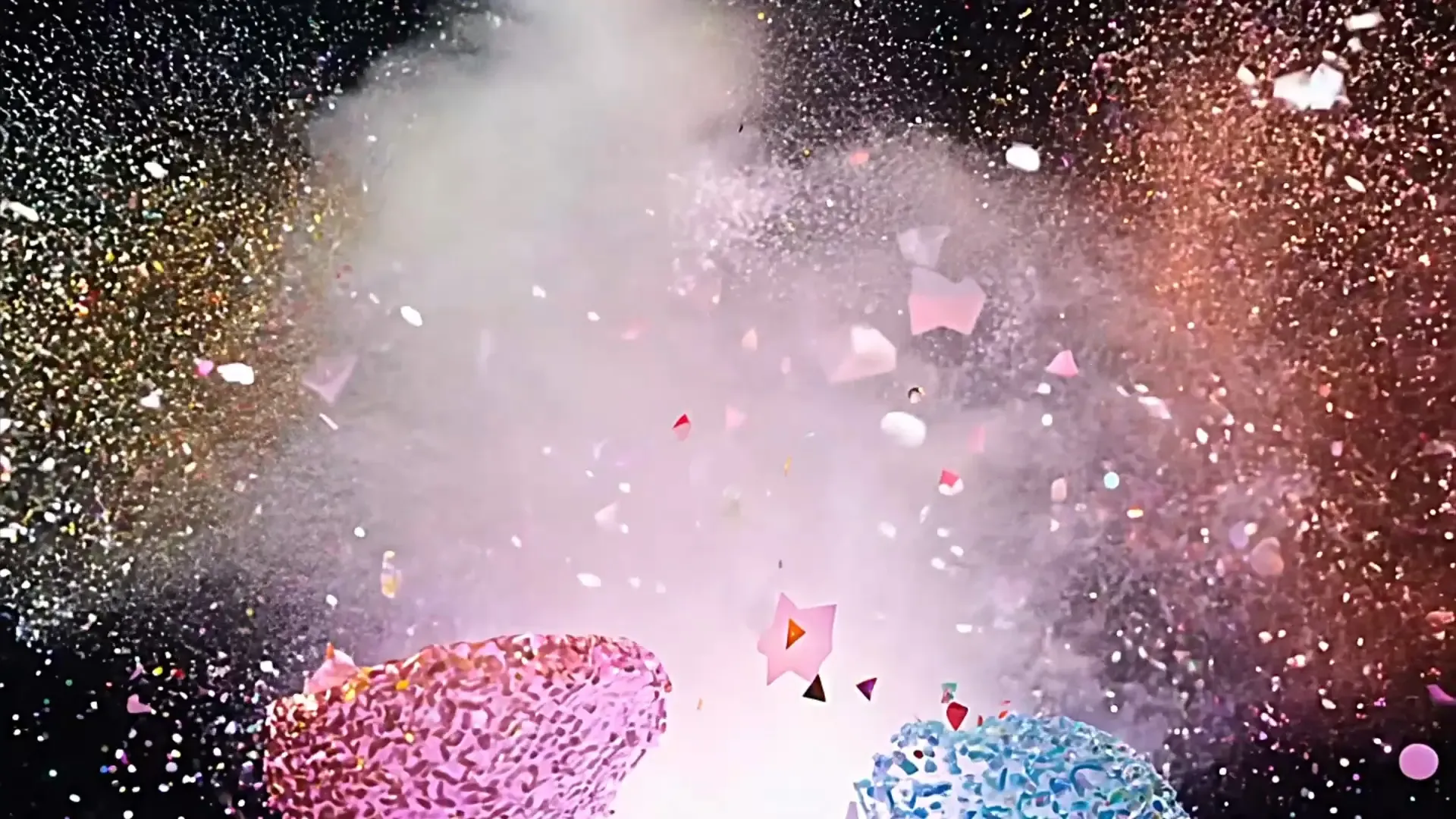 Vibrant Confetti Blast with Shimmering Particles Overlay for Celebration Animations